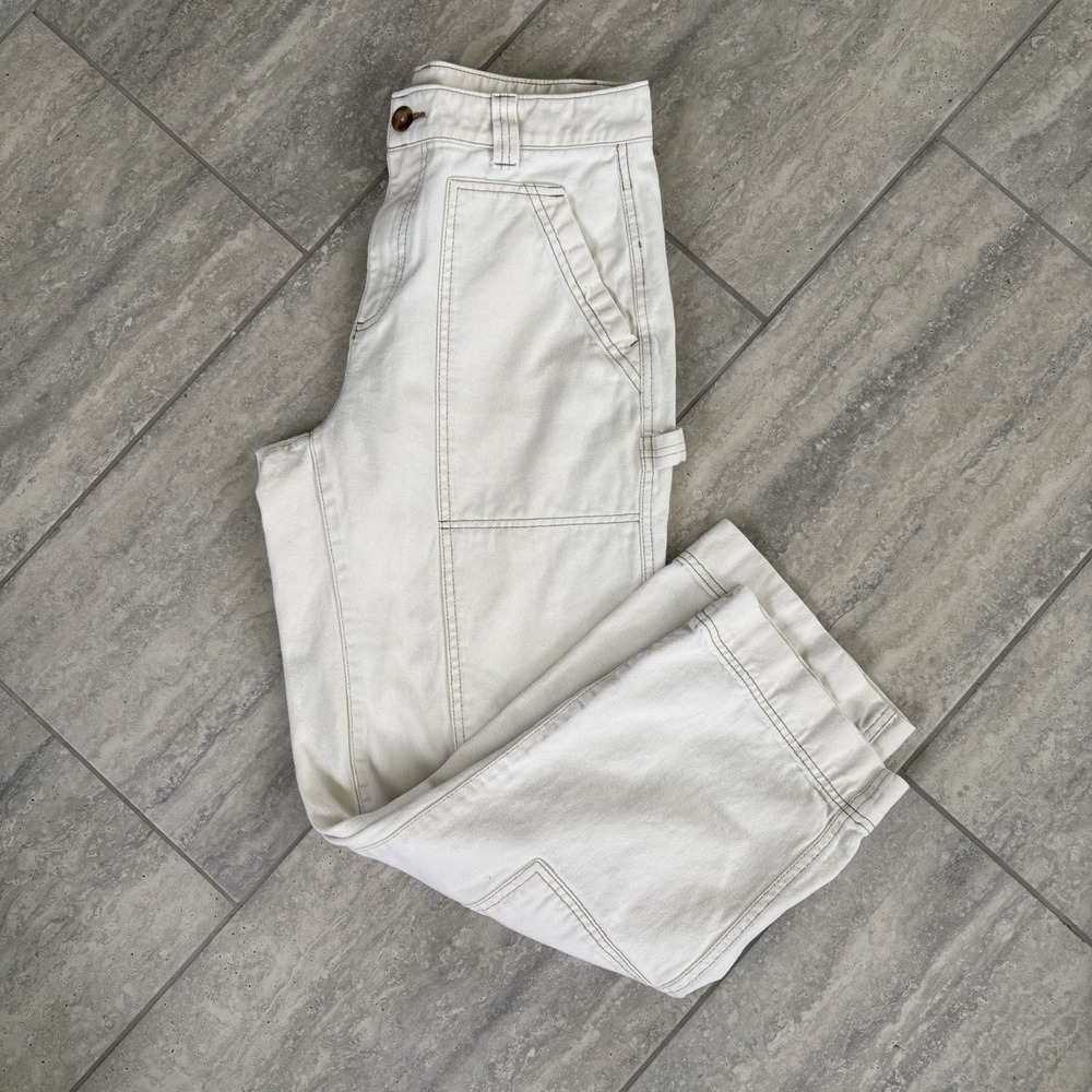 Old Navy Womens Utility Straight Natural Beige Jeans Size 8 High Waisted
